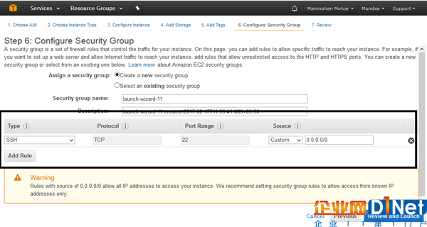 Configure AWS server